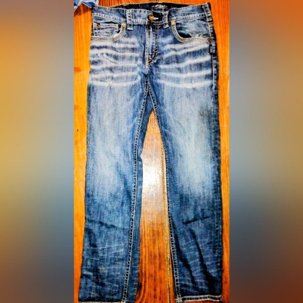 Silver Jeans Men's Faded Blue Jeans